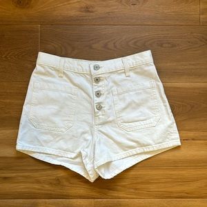 Nili Lotan white denim shorts